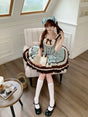 Headband + mint suspender dress; mini top hat included / S