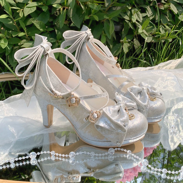 Aimee Gilded Coronation Lolita shoes — Bridal White colour, product view