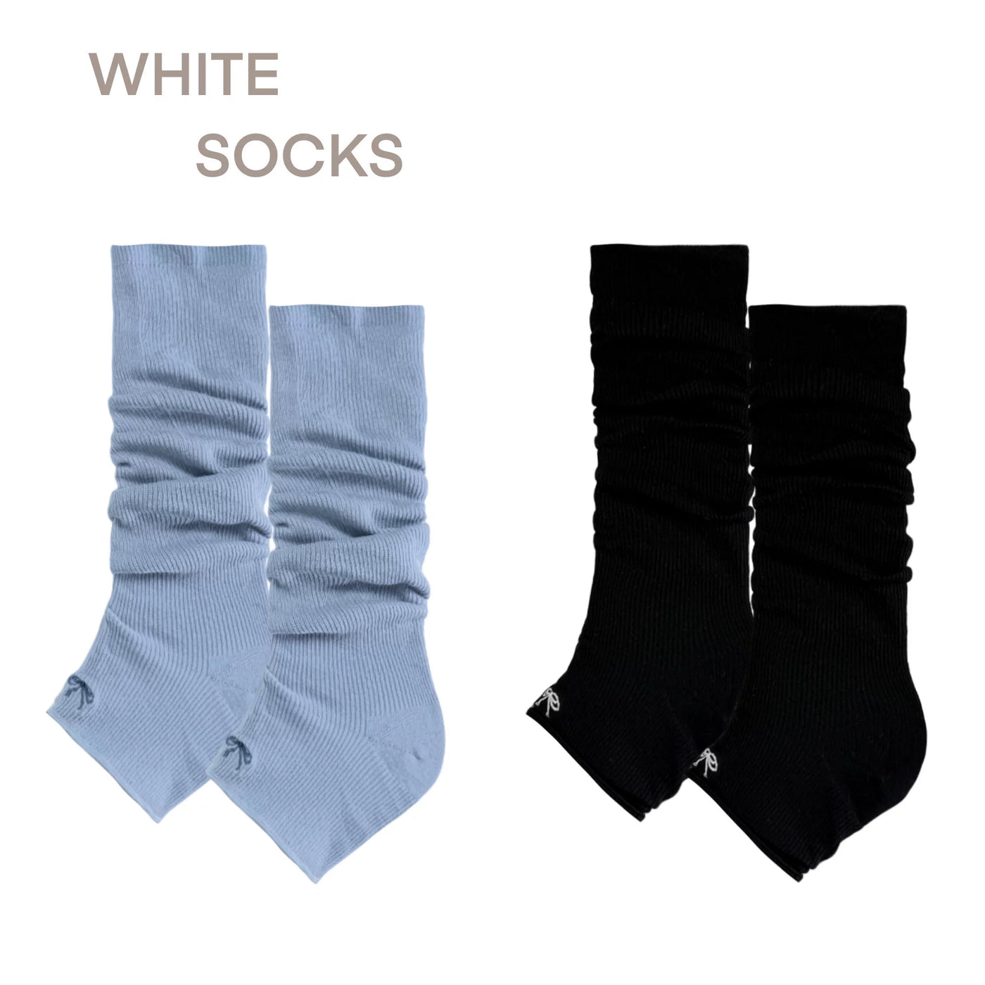 White Socks - Ballet Slouch - Footed Knitted Leg Warmers in Single or Multi-Pair Sets
