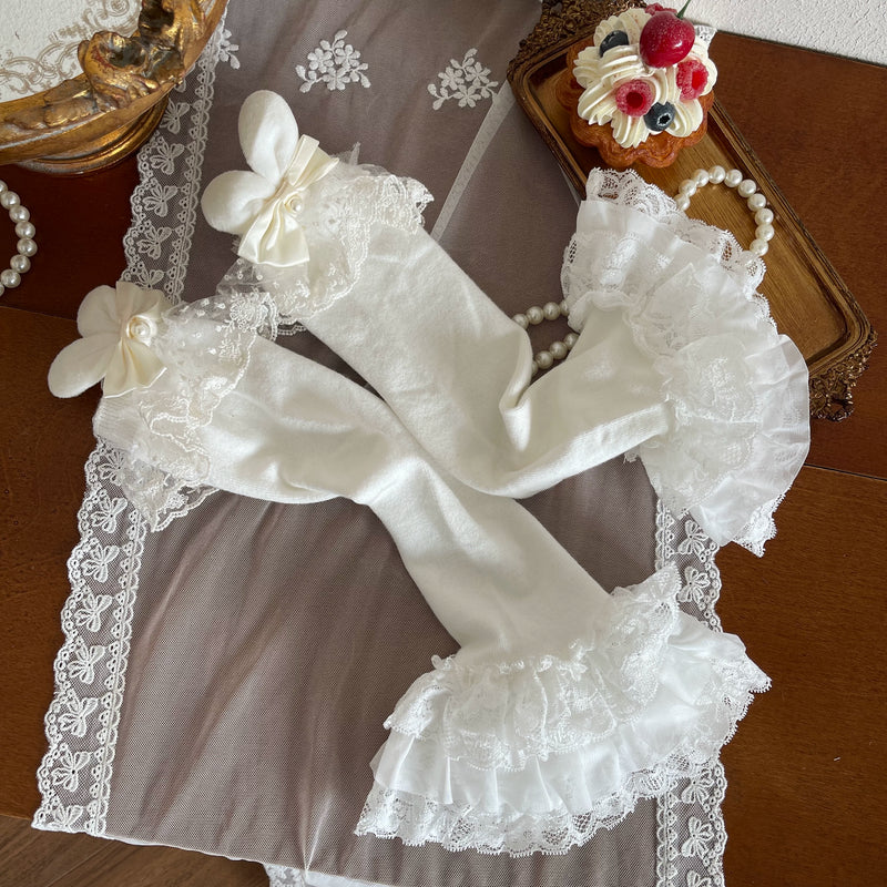 Sock Noble - Doll Music Festival - Over-knee lace stockings, rabbit-ear sock covers, or a pearl-chain leg ring
