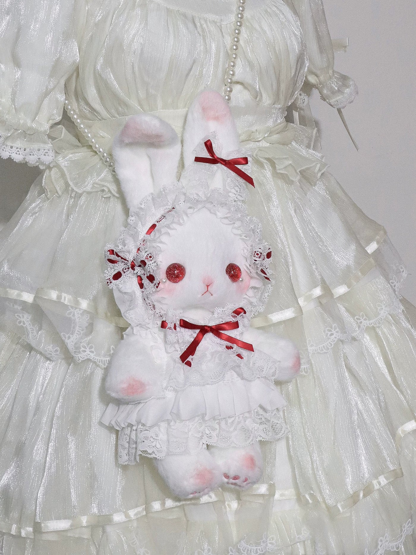 BearStar - Standing-Ear Bunny - Red Bunny Bag
