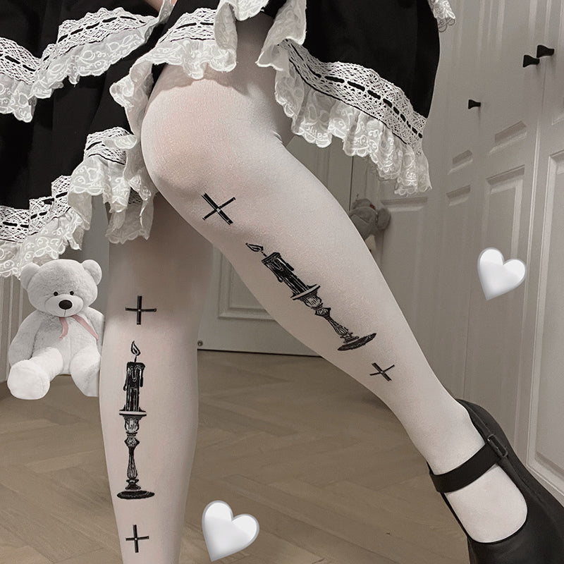 Roji Roji - Gothic Lolita 80D Velvet Pantyhose - Socks
