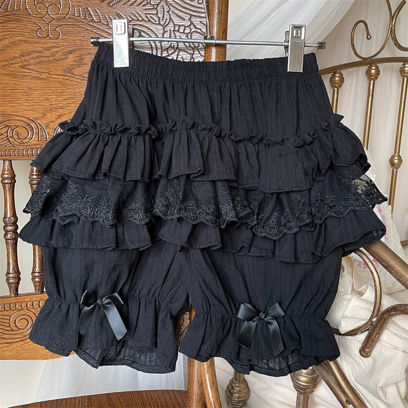 Sugar Girl - Sweet Lolita Cotton Bloomers - Ruffles and Bows Hand Accessory