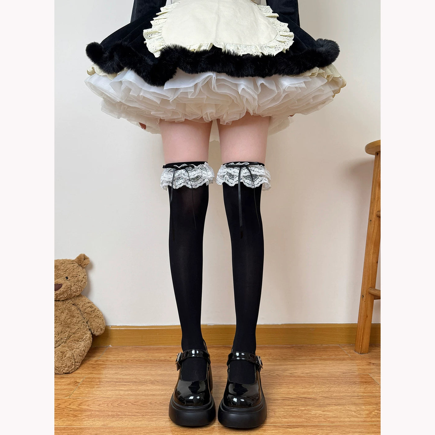 Chubby Bear Tales - Showa Doll - Over-the-Knee Socks with Lace Trim