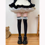 Double-layer lace long bow black / One Size