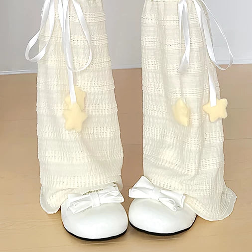 Handmade ribbon and lace Lolita leg warmers and socks - view 23