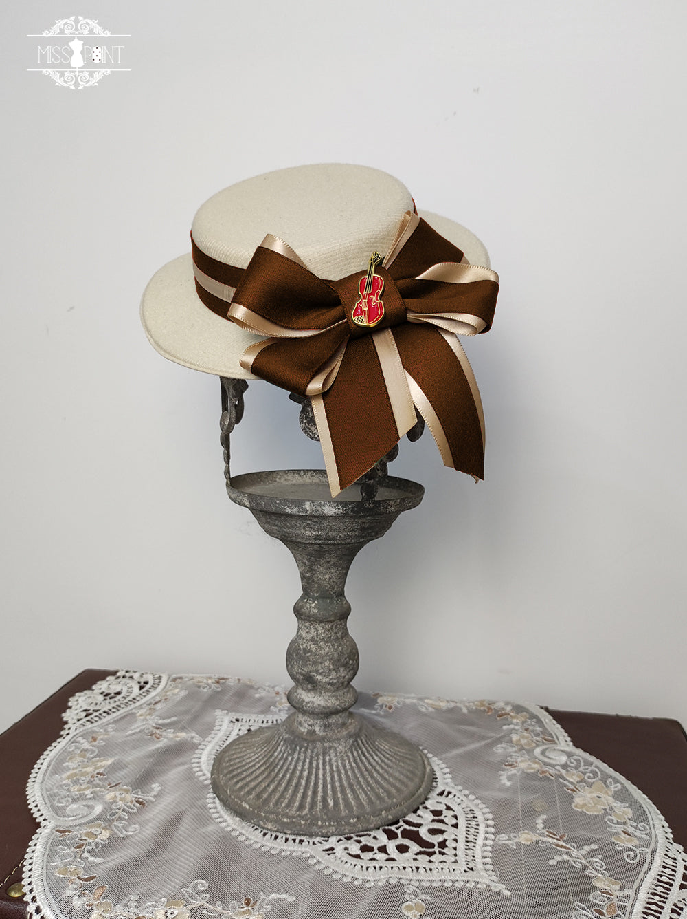 Elegant Lolita Top Hat - Golden Movement Lolita Hat Brown small flat cap
