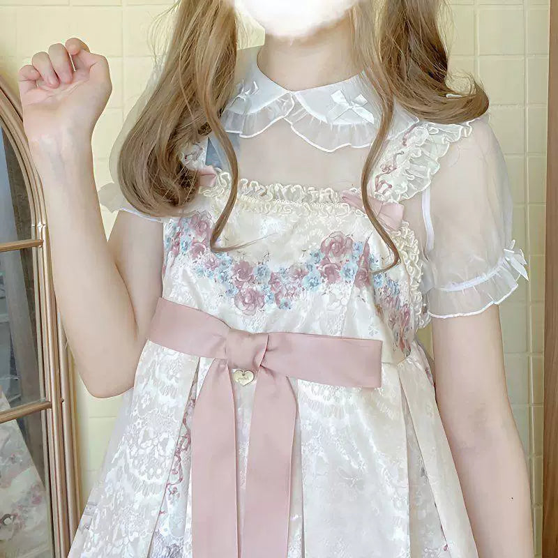 Sweetheart Dream Machine - Doll Collar - Blouse with Ruffled Collar and Large Bow