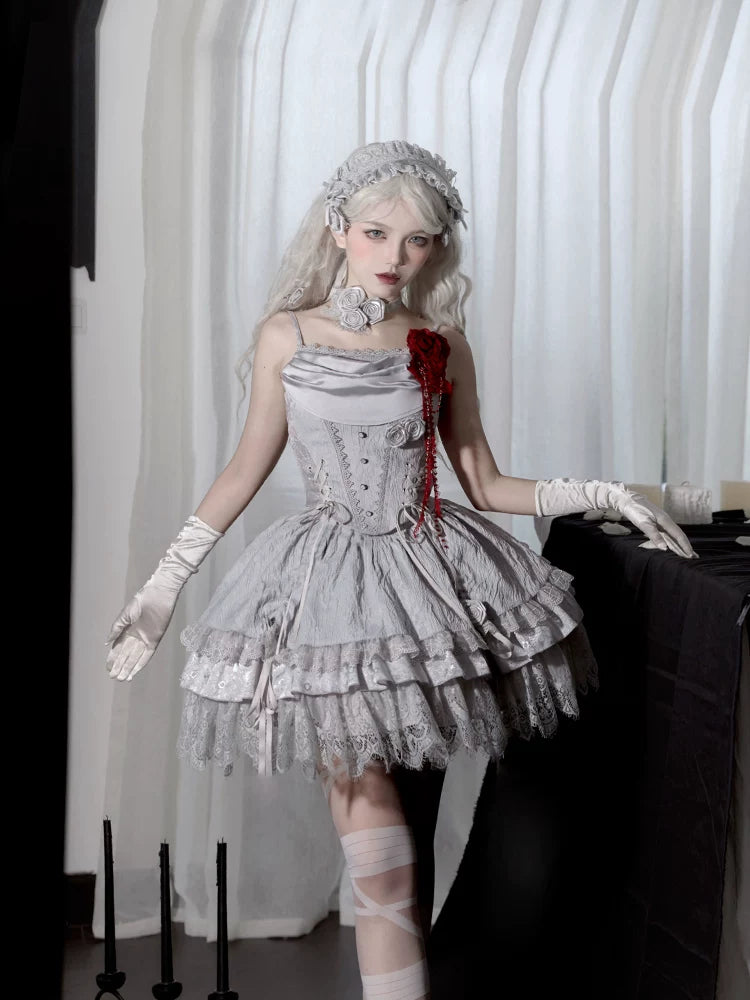 With PUJI - Twilight - Gothic Witch Lolita SK Suit Bodice Mermaid Dress detail view 4