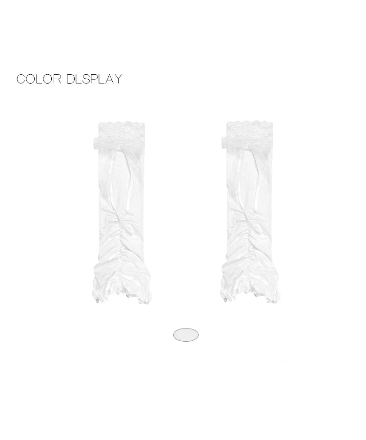 White Socks - Ballet Lace - Lace Sock Covers with Ruched Ribbon Ties