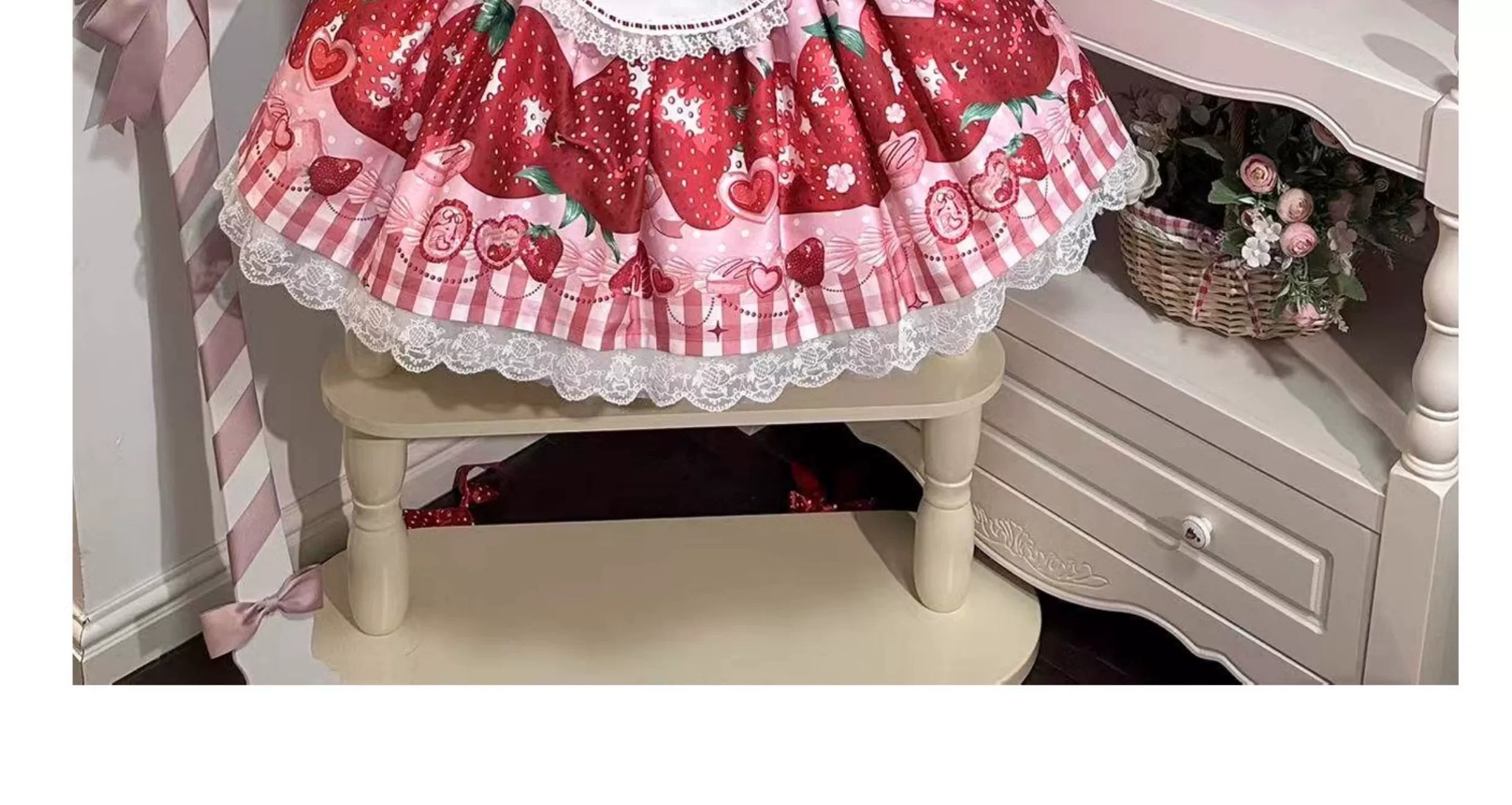 Mengfuzi - Strawberry Pear - official Lolita shirt/removable sleeve