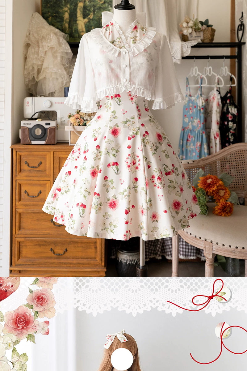 Forest Wardrobe - Early Summer Berry Storybook - Classic Lolita Halter Dress - 7