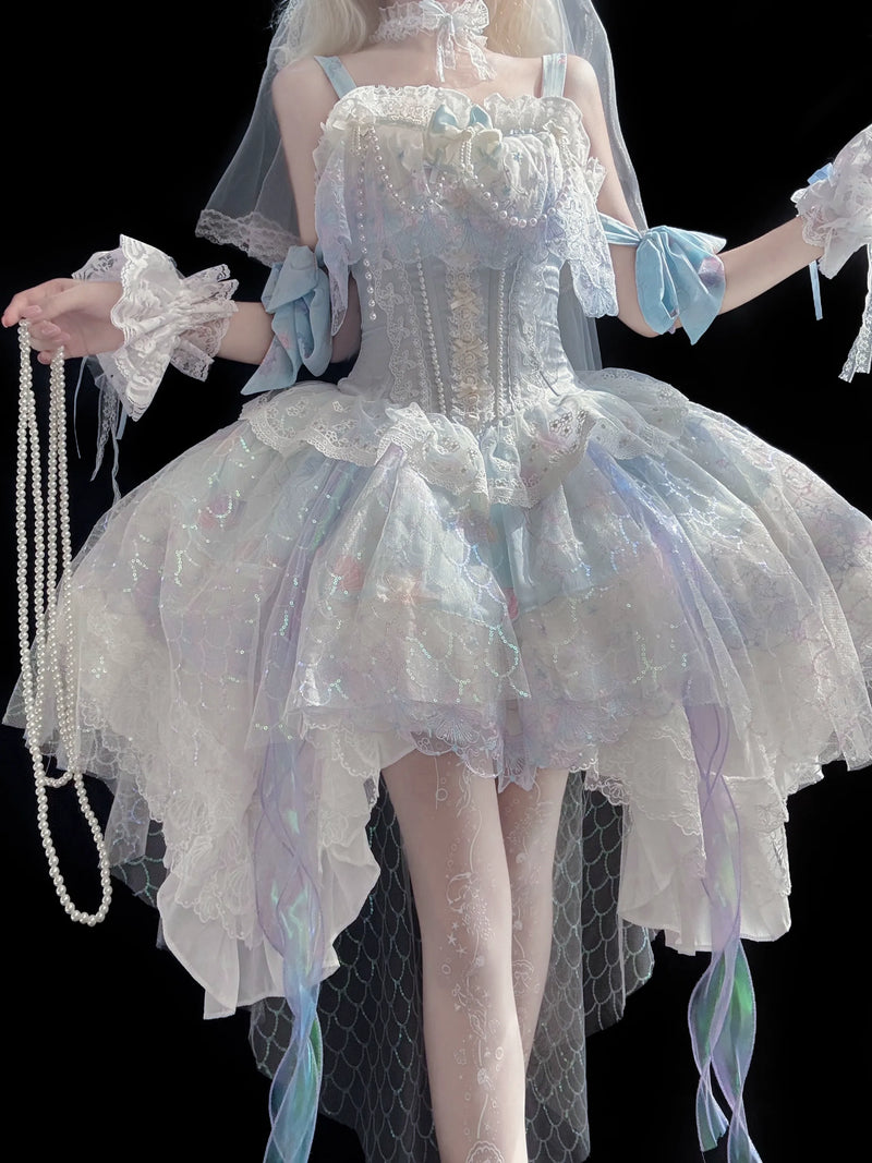Thousand Wood - Mermaid's Tears - Lace JSK Full Set with Veil and Sleeves