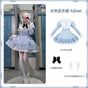 Aqua Dress 4-piece set (Aqua Dress + Bow Brooch + White Bow Side Clips *2) In Stock / S