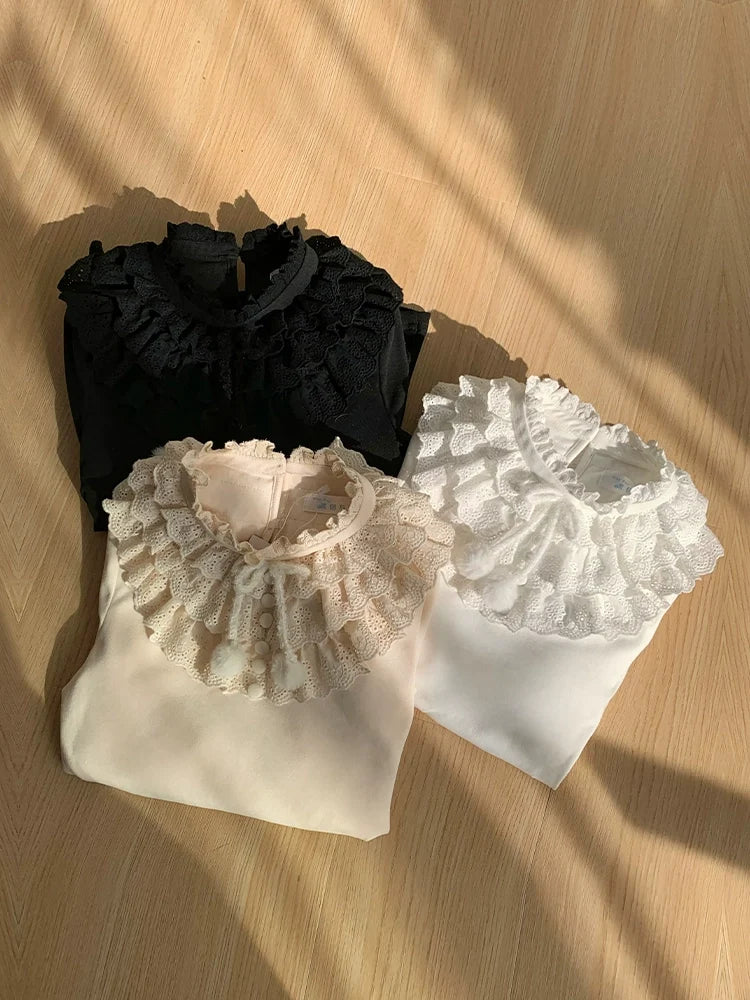 With PUJI - Frostfall - Winter Sweet Lolita Inner Wear, Layered Lace