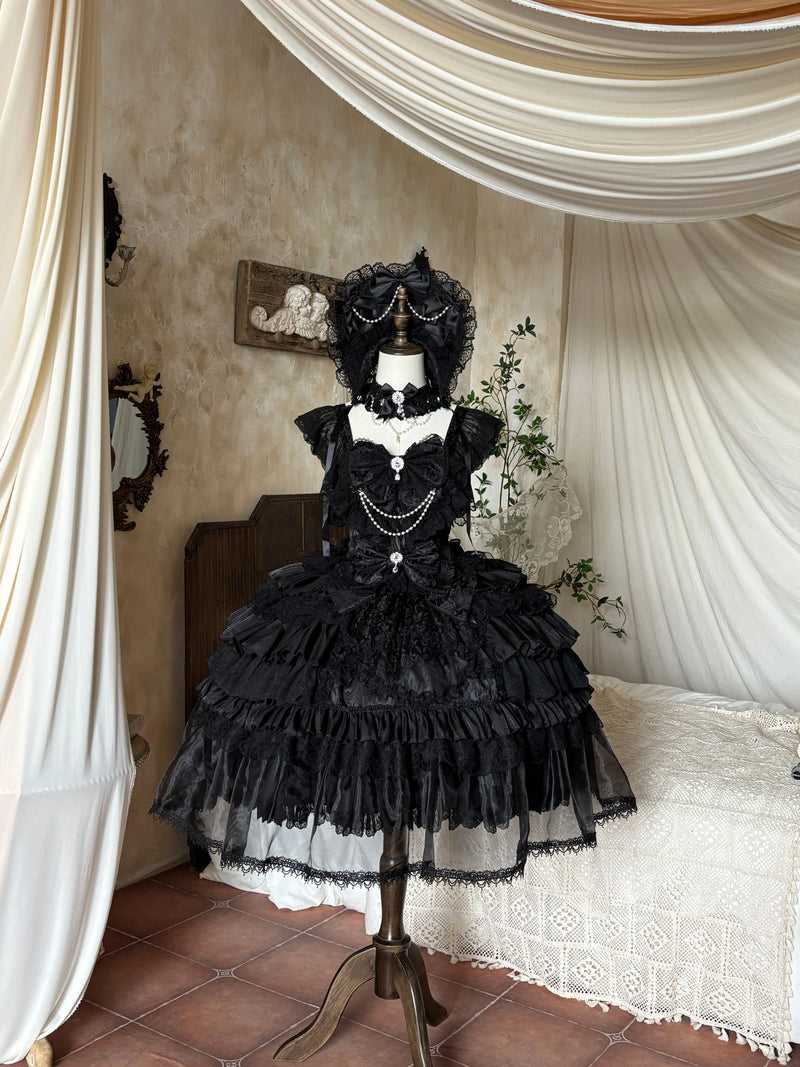 Miaolin Original - Rose Oath - Sweet lolita JSK dress with lace