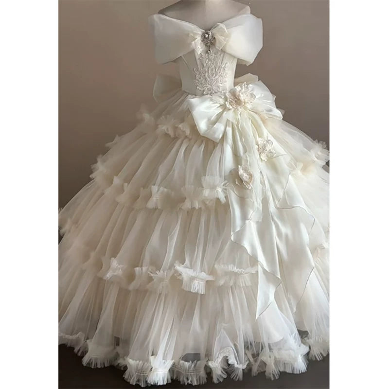 Flora Muse - Lolita Bridal Ball Gown - Off-shoulder champagne formal