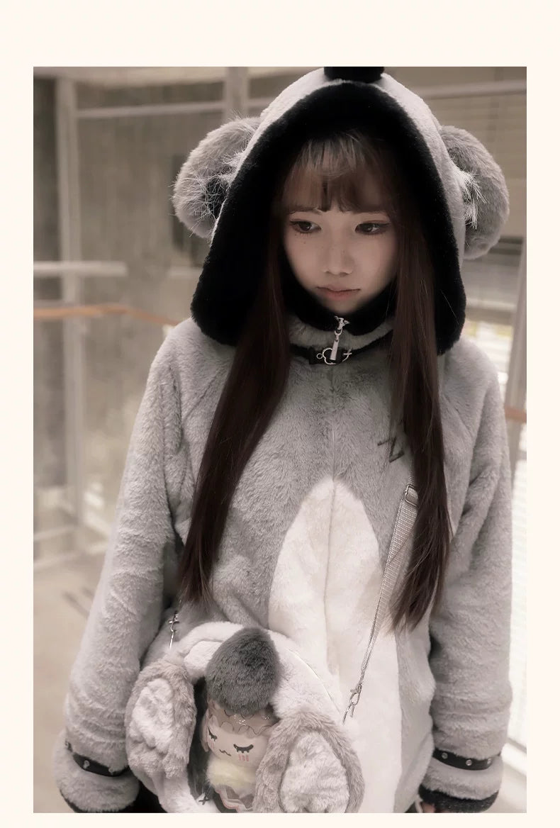 Baozi Pig - Sleeping Koala - Plush Coat with Matching Leg Warmers or Koala Bag