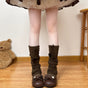 Front pom-pom sock cover, coffee-colored