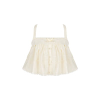 With PUJI - Bluebell Summer - Lolita Outfit Set - Ecru Adjustable Strap Top In Stock / S