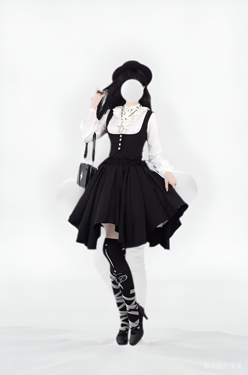 Sentaro - Pleated Irregular Knit Floral Slim - Fit Vest and Half Skirt Set SK Skirt