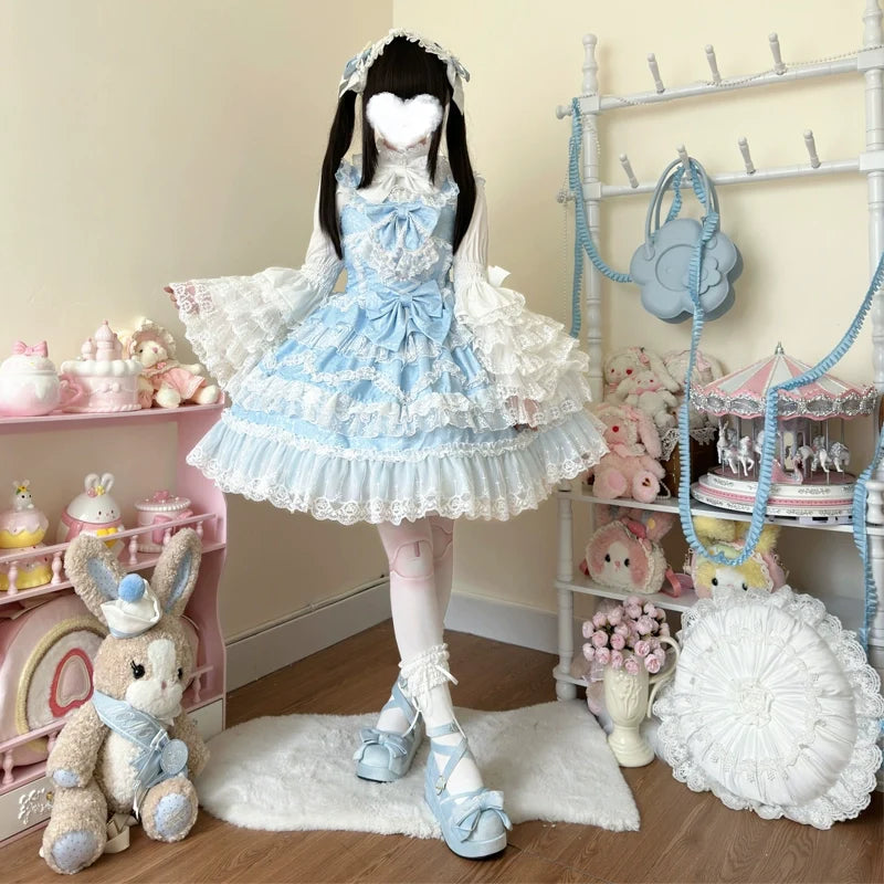 Love and Heart Palpitations - Sweet Wedding Lolita JSK Dress, Pearl and Lace Accents (L M S) 39974:648630