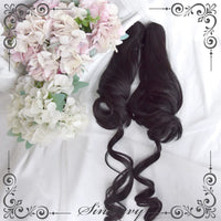 Sinwavy - Natural Black Roman-Curl Double Ponytail Wig - Oil Painting Short - Natural black – ponytail pair only