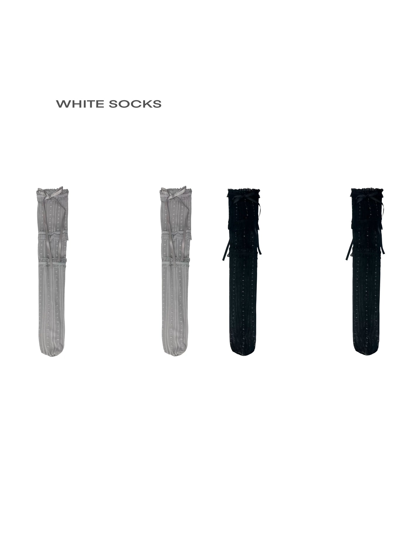 White Socks - Three-Layer Lace - Socks with layered lace trim