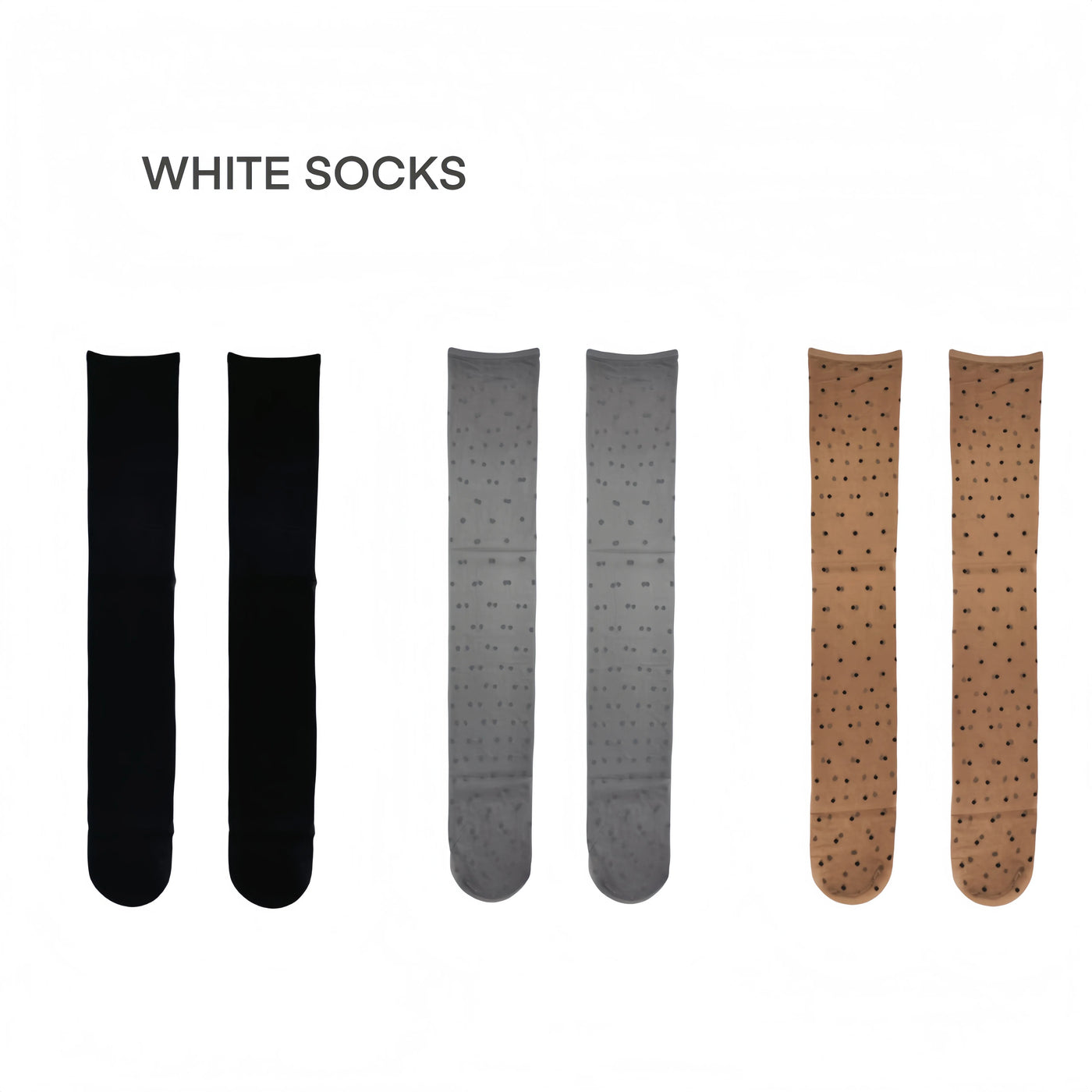 White Socks - Polka Dot Veil - Over-the-Knee Stockings with Small Polka Dots