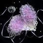 Purple furry flower balls, pair