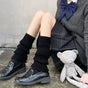 Plain-knit sock cover (no pom-poms)---Black 40cm / One Size