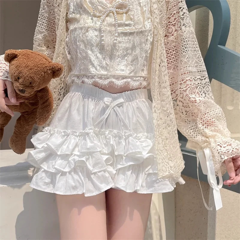 Sugar Girl - Daily Lolita Bloomers Anti-Exposure - Pink Ruffle Safety Shorts Other Surprise