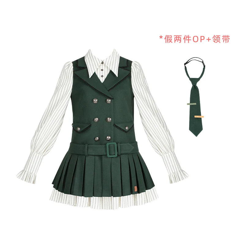 With PUJI - Baker Street Archives - Preppy Lolita OP Dress detail view 8