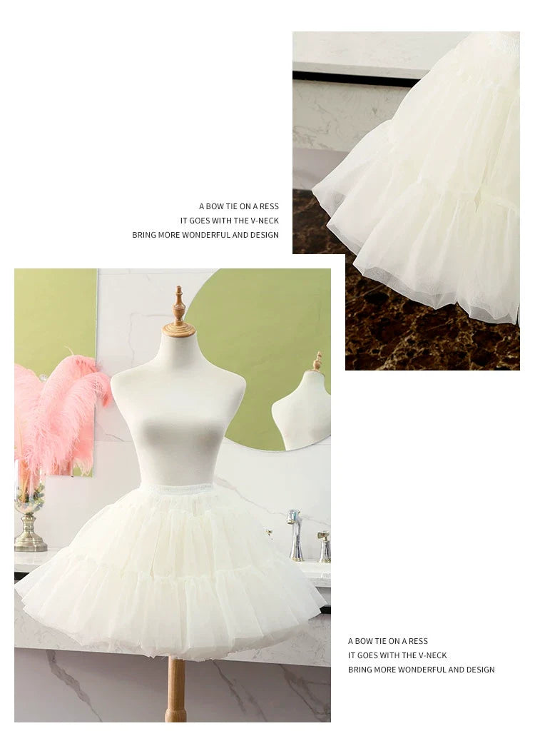 Manyiluo - Daily Lolita Yarn - Hoopless Petticoat with Lace-Trimmed Ruffles - product detail 5