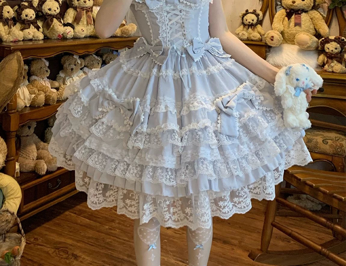 YoYo - Sea Salt Guava - Sweet Lolita summer jumper skirt with corset
