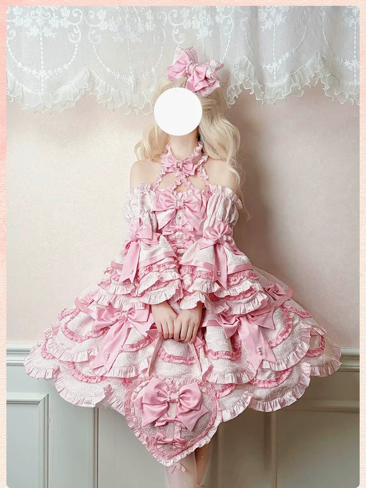 Alice Girl - Sweetheart Petal - Color Block Sweet Lolita KC, Heart-shaped Bag