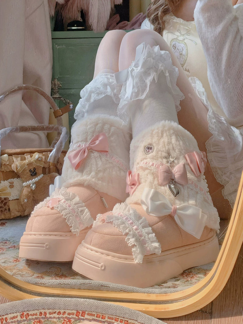pinkyo Bow Faux-Rabbit-Fur Platform Winter Boots — additional product view