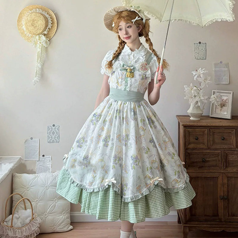 Yueele - Botanical Tea Garden - Plus-Size Lolita Outfit Set - detail view 8