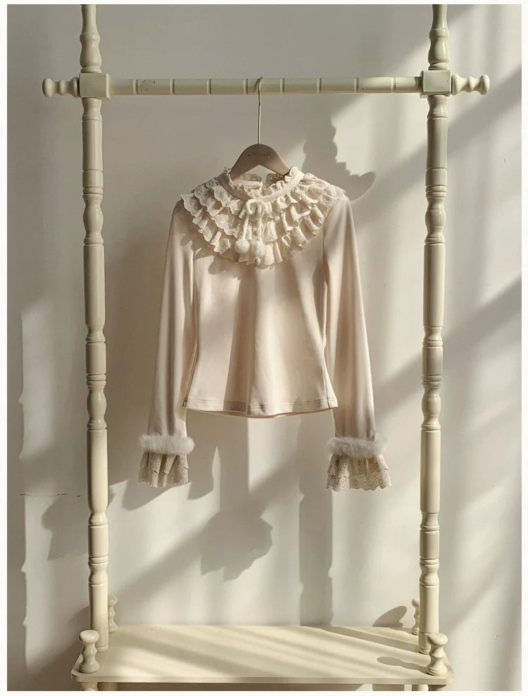 With PUJI - Frostfall - Winter Sweet Lolita Inner Wear, Layered Lace