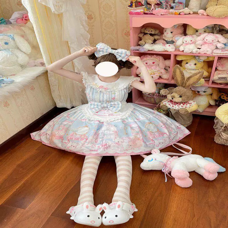 Sweetheart Dream Machine - Toy Room Print - Sleeveless OP Dress with Teddy-Bear Motifs