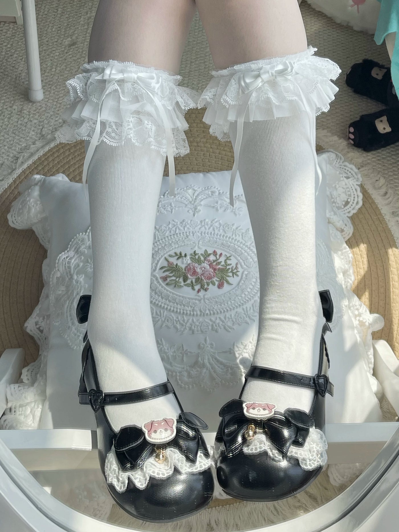Fantasy Doll - Sweet Ribbon - Calf and Short Socks with Lace and Bow Options