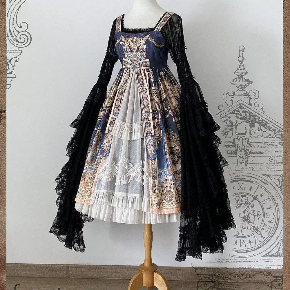 Sweetheart Dream Machine - Cloris - Long Princess-Sleeve Mesh Inner Top with Tiered Ruffles
