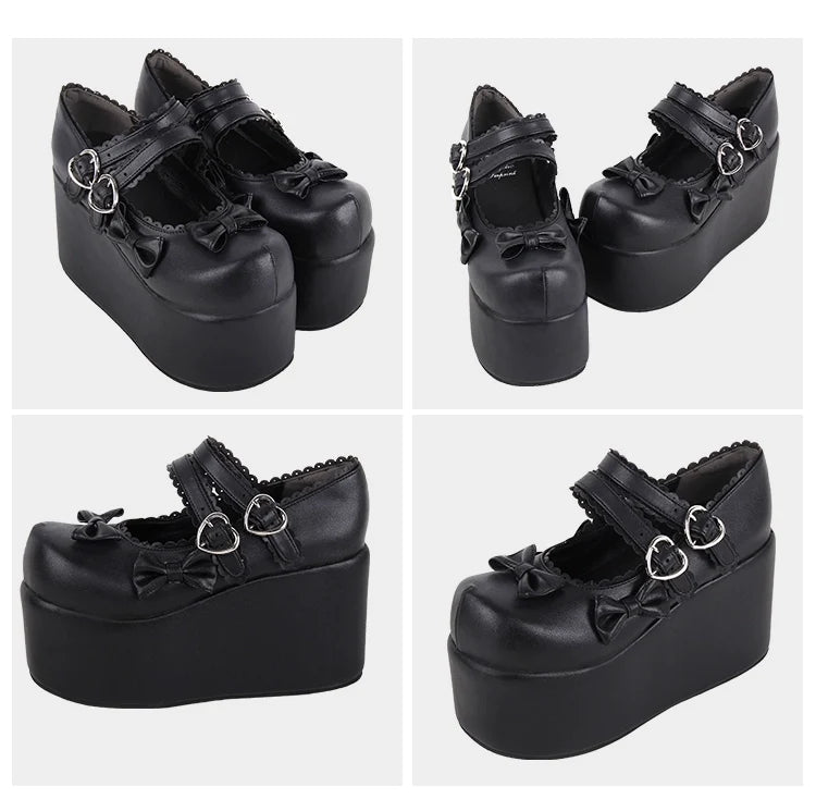 Angelic imprint - Angelic Imprint - Punk Lolita Shoes High Platform Shoes with Bow