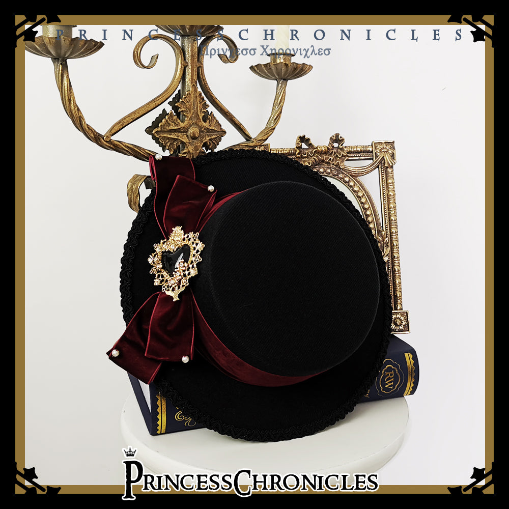 Princess Chronicles - Elegant Lolita Bow Flat Bonnet - Handmade Headwear
