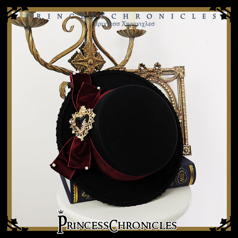 Princess Chronicles - Elegant Lolita Bow Flat Bonnet - Handmade Headwear