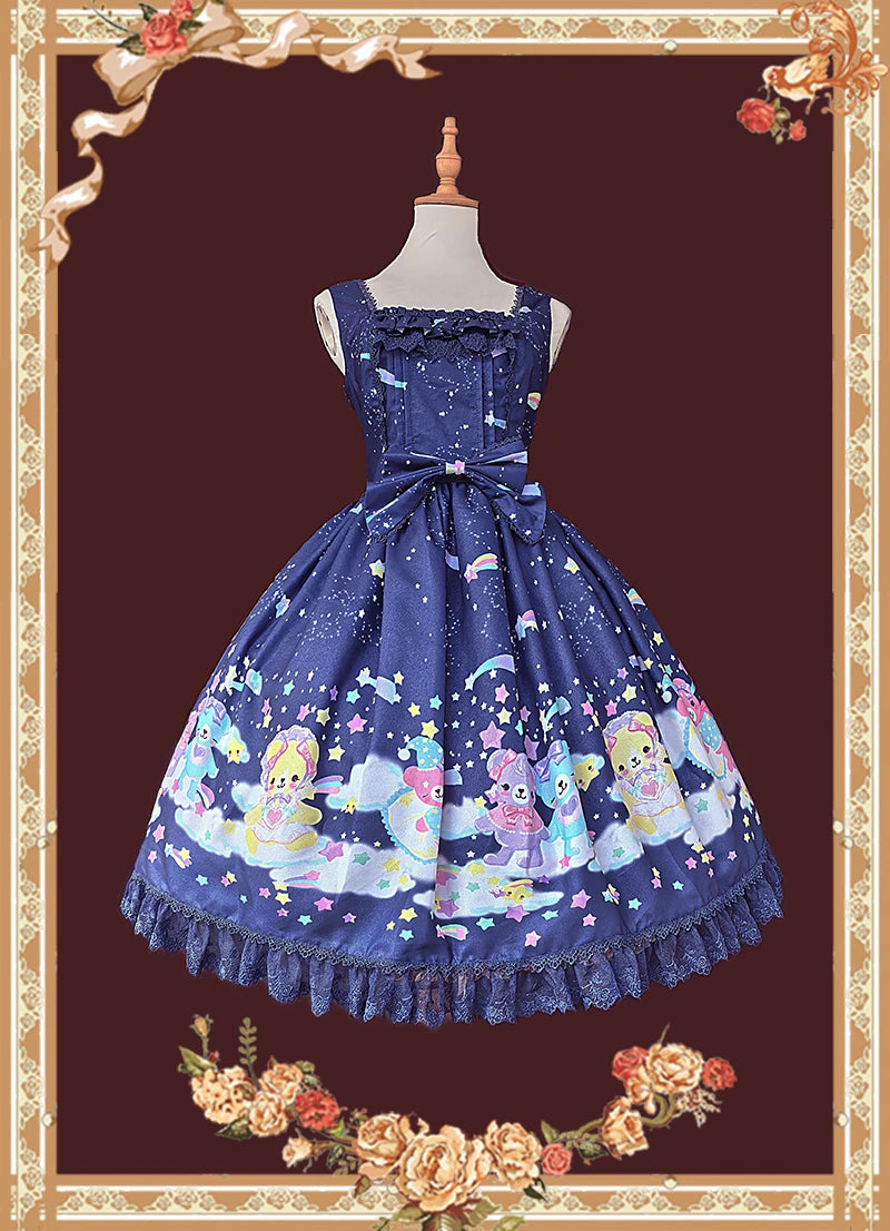 Infanta - Sleepy Bear - Printed Chiffon OP & JSK
