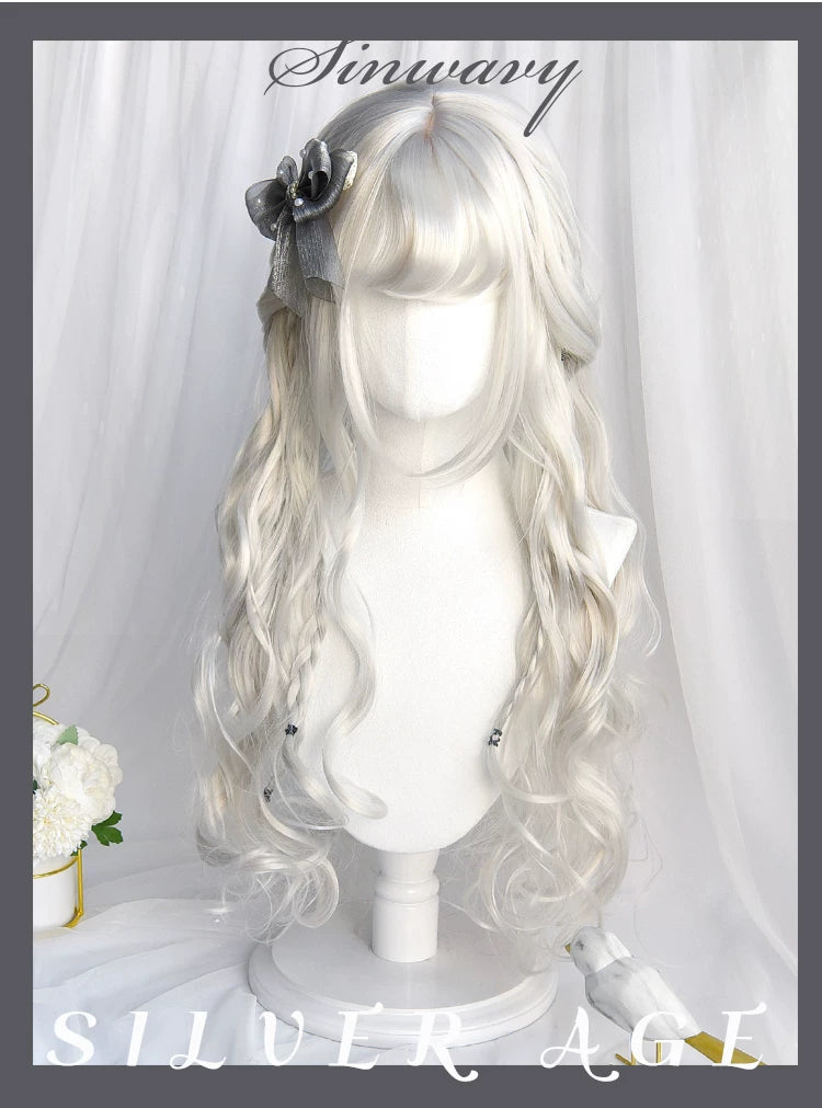 Silver-white long curly Lolita wig - view 6
