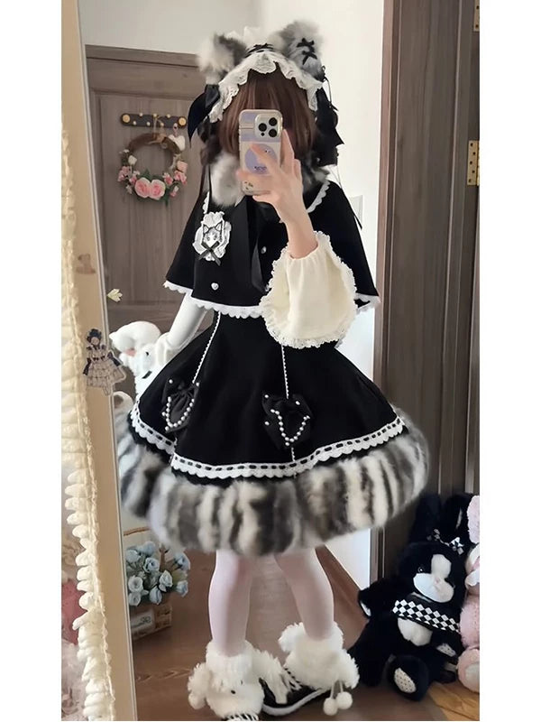 Creamy - Cape Bow - OP Set with White Lace Trim
