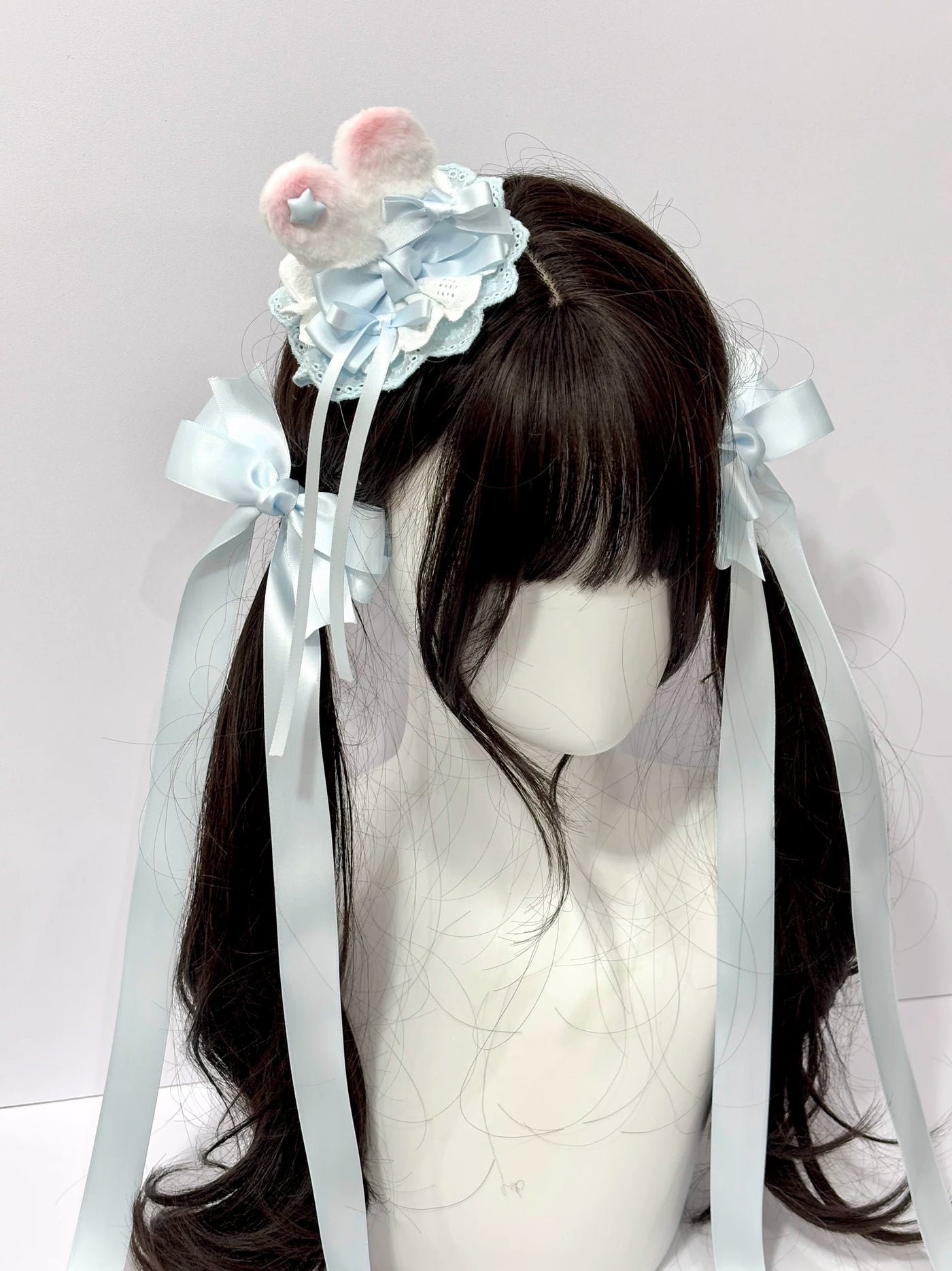 Cat Tart - Blue White Cake - Mini Top Hat with Rabbit Ears