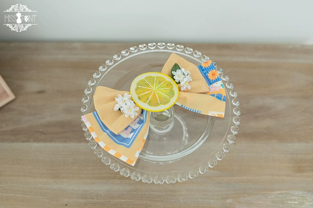 Daisy Lemon - Kawaii Lolita Lemon and Flowers Accessory yellow clip